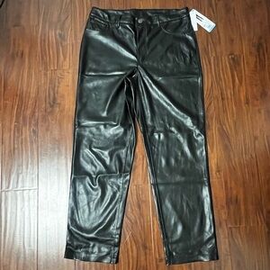 Joie Black Leather Jeans Size 10